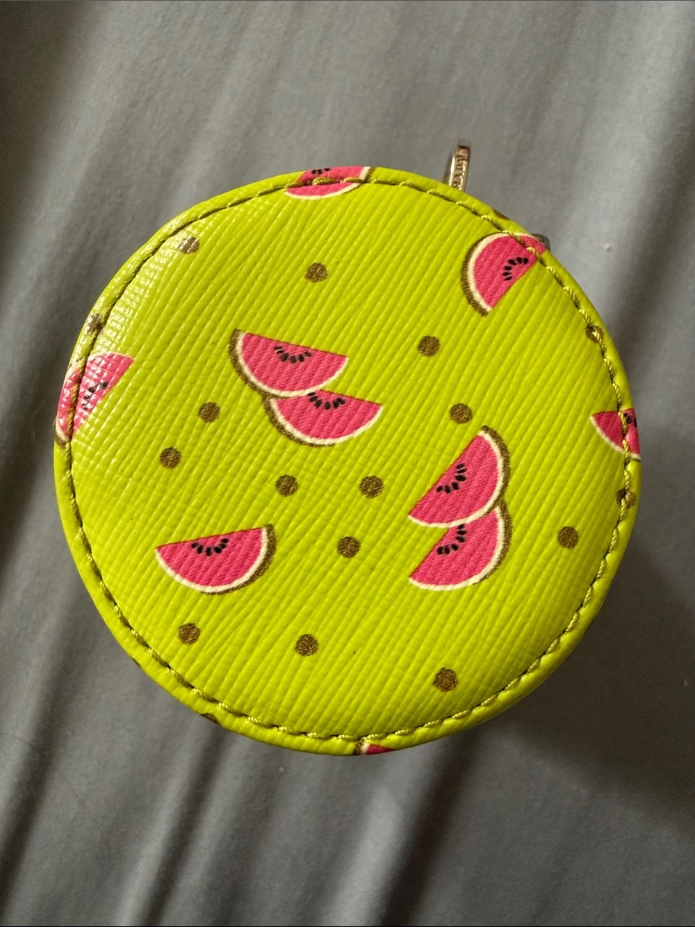 Prada Lime Green and Pink Watermelon Print Leather Pouch - Picture 7 of 14